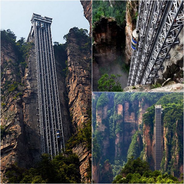 Парк Чжанцзяцзе в Китае, самый высокий лифт