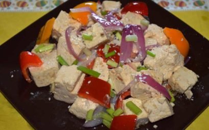 Рецепт жареного тофу с овощами